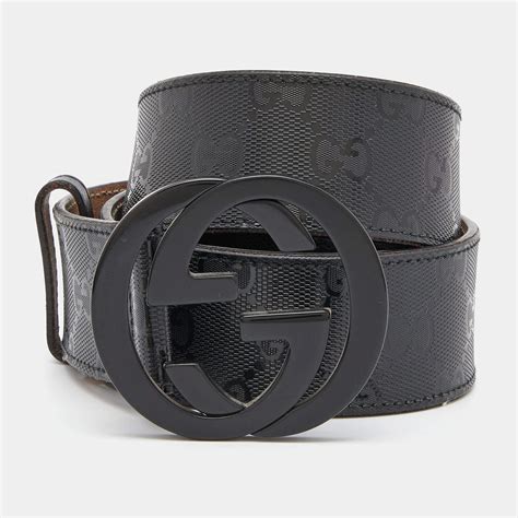 black imrpime gucci belt|Gucci belt with interlocking g.